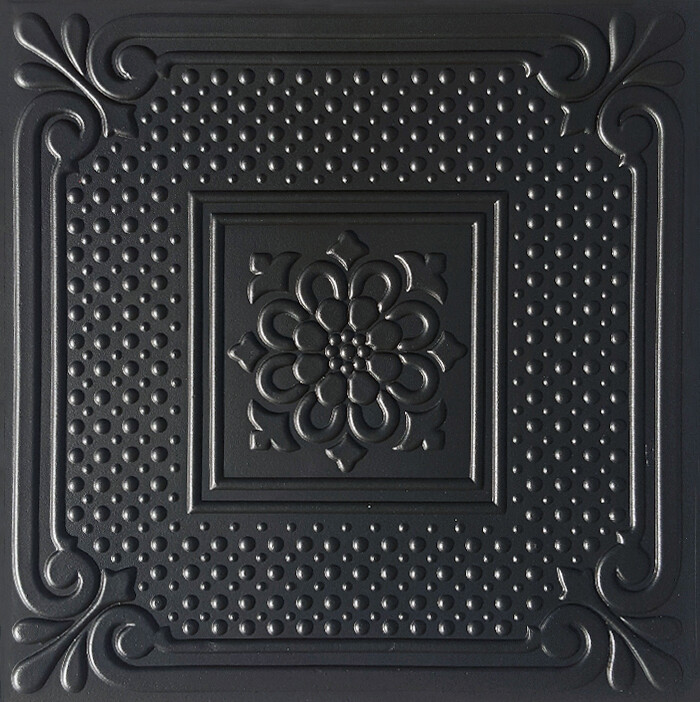 Ceiling Wall Backsplash Tile, Glue Up, PVC, VIENNA 20" x 20" BLACK gallery