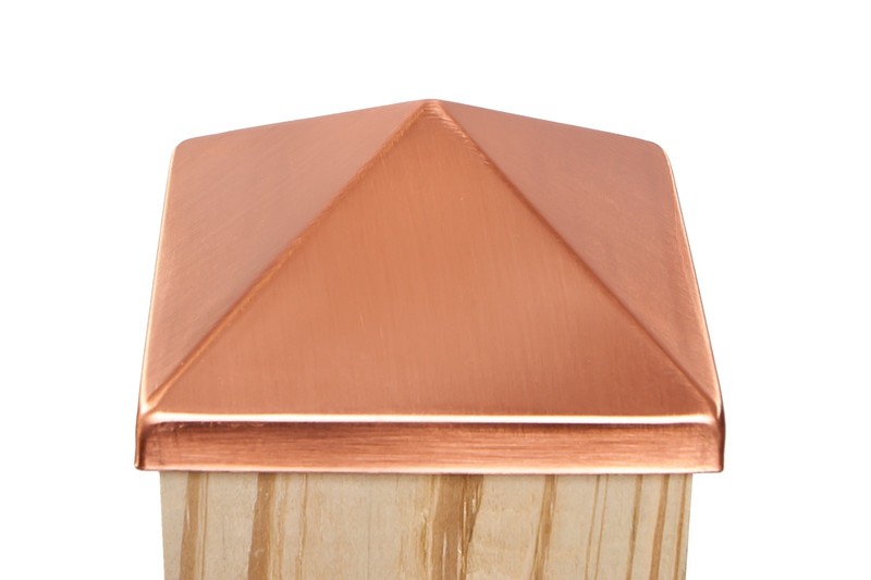 4x4 Solid Copper Deck and Fence Post Cap (3 1/2" x 3 1/2") gallery