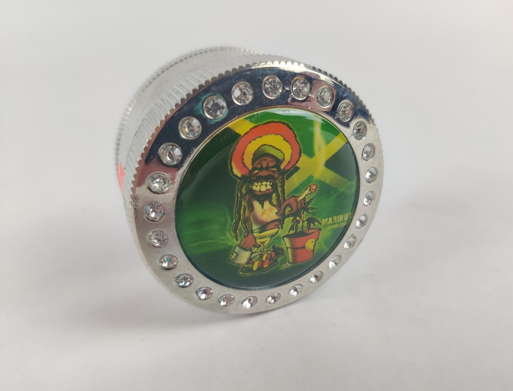Kitchen Spice Herb Shredder Grinder Crusher Metal 3pc Bob Marley Rasta