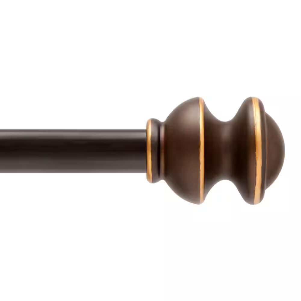Kendall 48 In. - 86 In. Adjustable Single Curtain Rod 5/8 In. Diameter in Oil Ru gallery