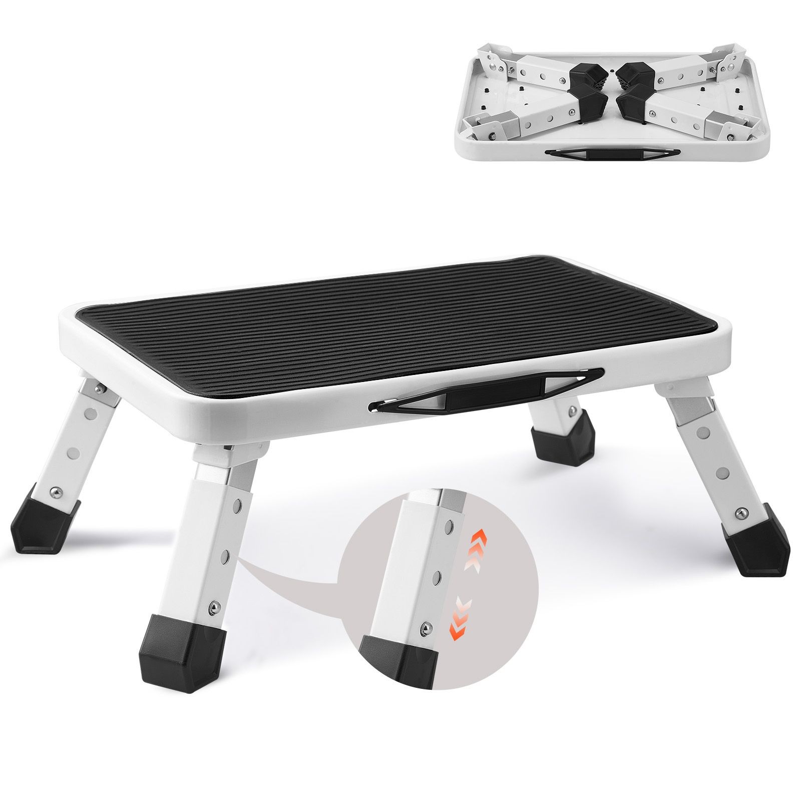 Folding Steel Step Stool with 330lbs Capacity for Home & Office gallery