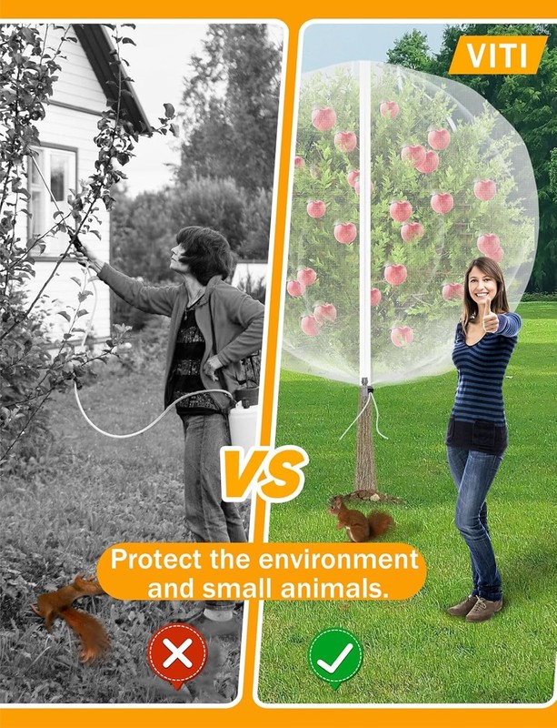 6'X 6' FT Large Fruit Tree Netting for Squirrels and Birds with Drawstring 2PCS gallery