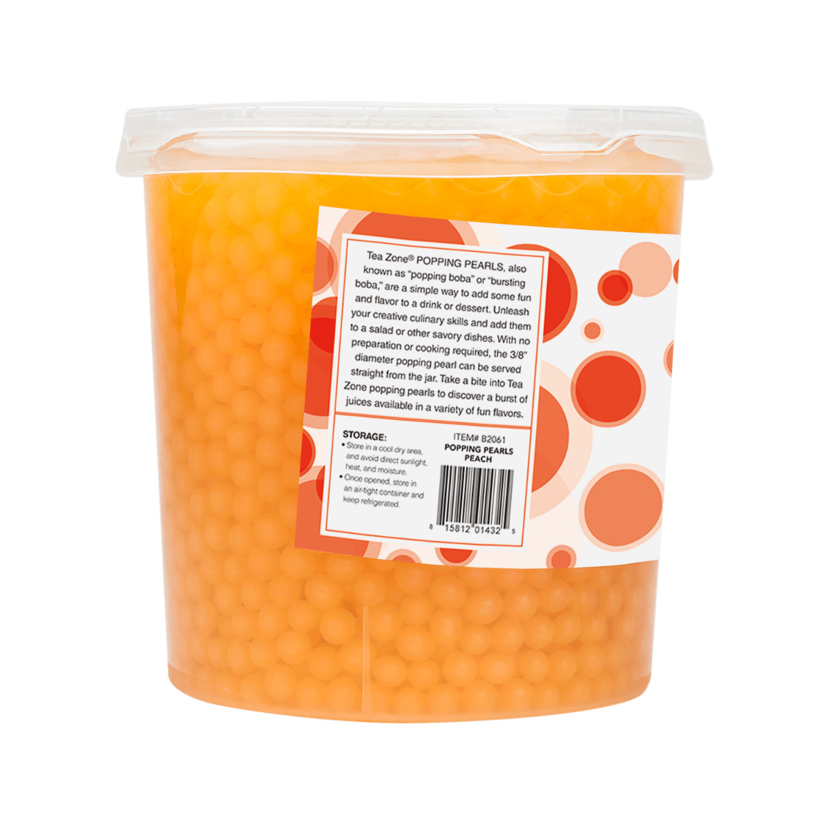 Tea Zone Peach Popping Pearls/ Bursting/ Popping Boba(B2061, 7 lbs) for Boba Tea gallery