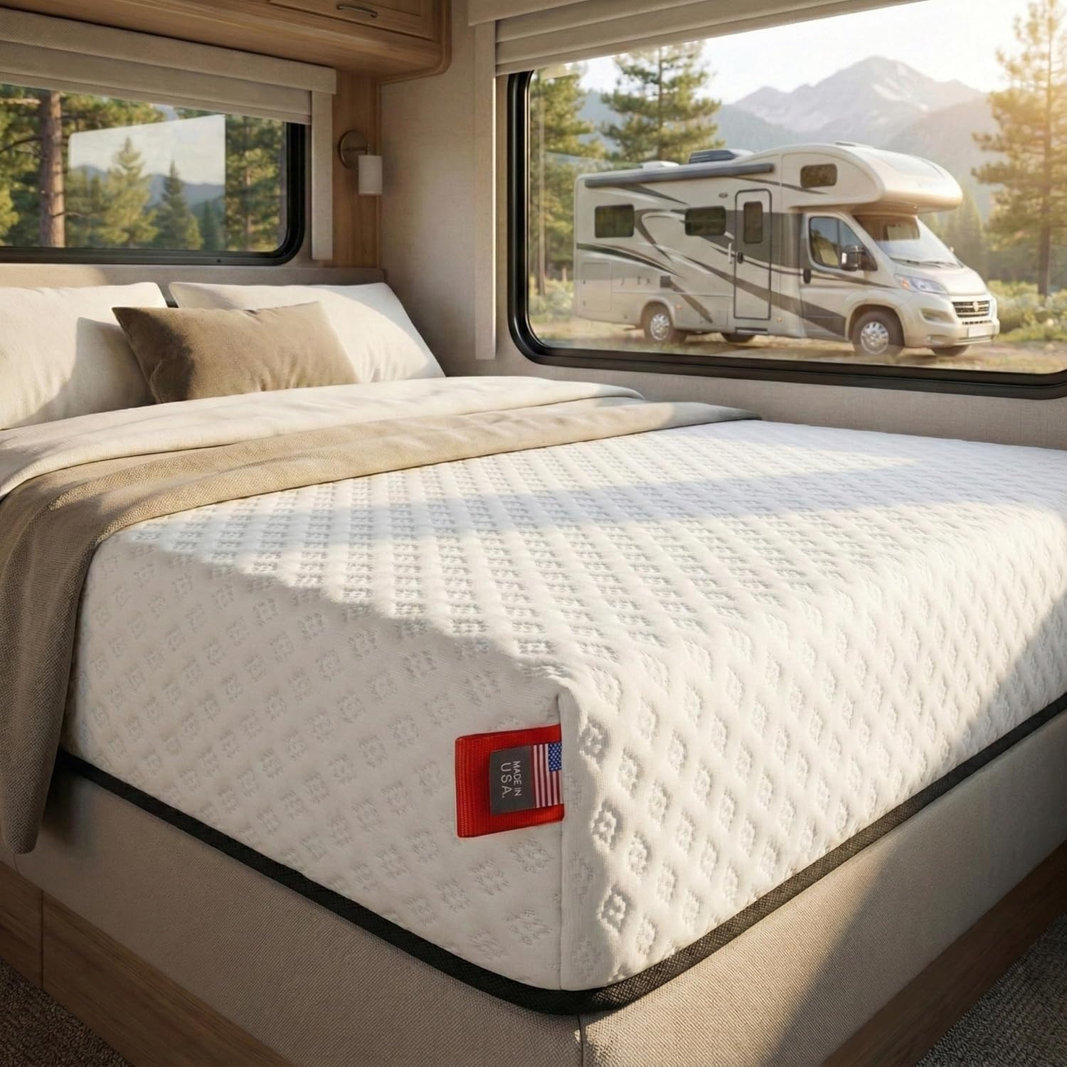 Short Queen - 10 Inch RV Mattress - 60X74, Aquasoft Memory Foam Mattress, Medium gallery