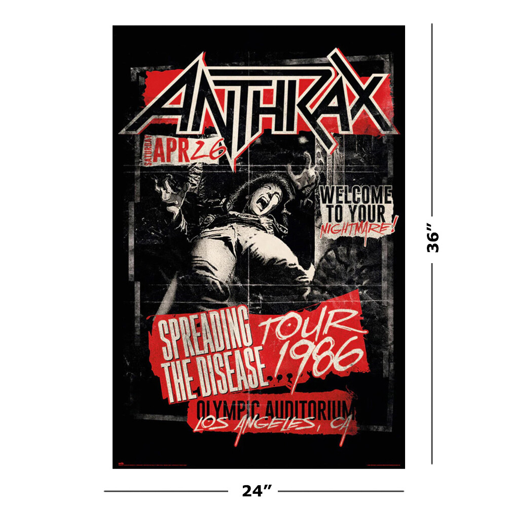 Anthrax - Music Poster (Spreading The Disease Tour 1986) (Size: 24" x 36") gallery