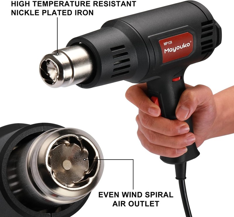 1600W Heat Gun with Variable Temperature Mode 122℉~1094℉(50℃- 590℃) Fast Heating gallery
