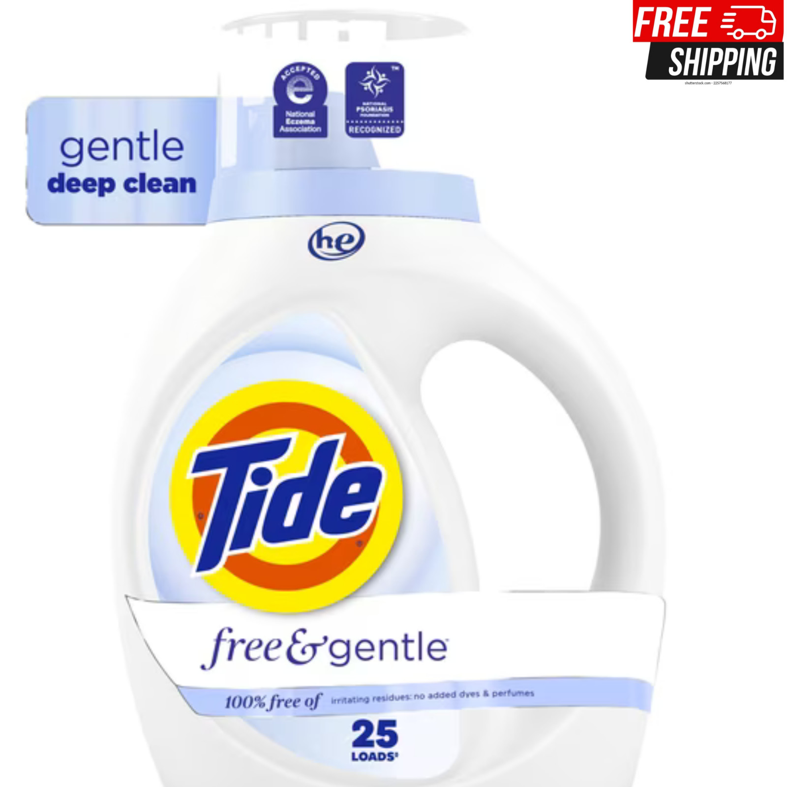 Tide Free & Gentle Laundry Detergent Liquid 34 fl oz 25 Loads Hypoallergenic Uns gallery
