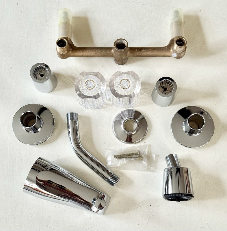 American Standard Bath/Shower Combo-Cadet 2 Handle Trim Set-Chrome/Acrylic-NOS gallery