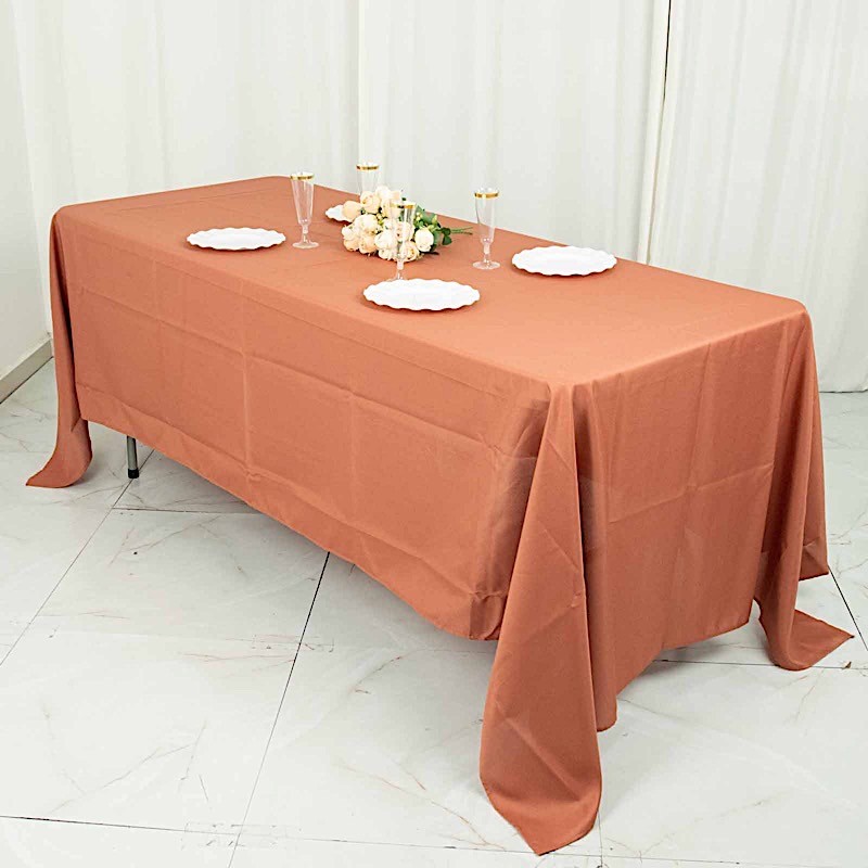 TERRACOTTA 72x120 RECTANGLE POLYESTER TABLECLOTH Wedding Catering Dinner gallery