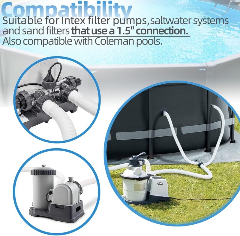 For Intex 1.5" Diameter Accessory Pool 1,500 GPH Pump Replace 59" Hose 29060E gallery