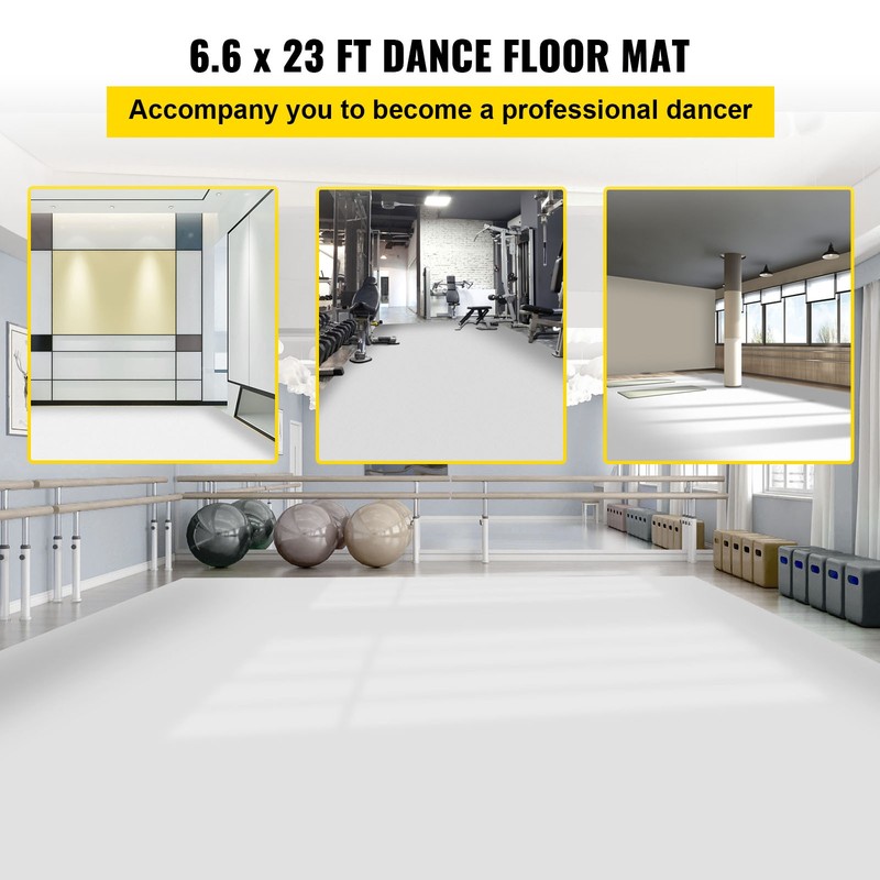 VEVOR Dance Kit Floor Dance Floor Roll 6.6x23 ft Non-Slide PVC Vinyl for Ballet gallery