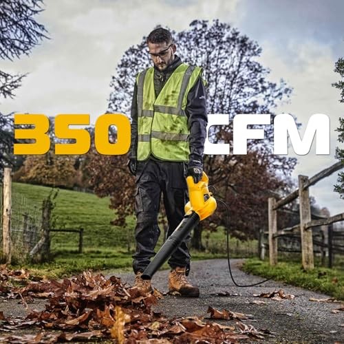 Electric Leaf Blower Corded, 7-AMP Leaf Blowers, 155MPH/350CFM Small Yellow gallery
