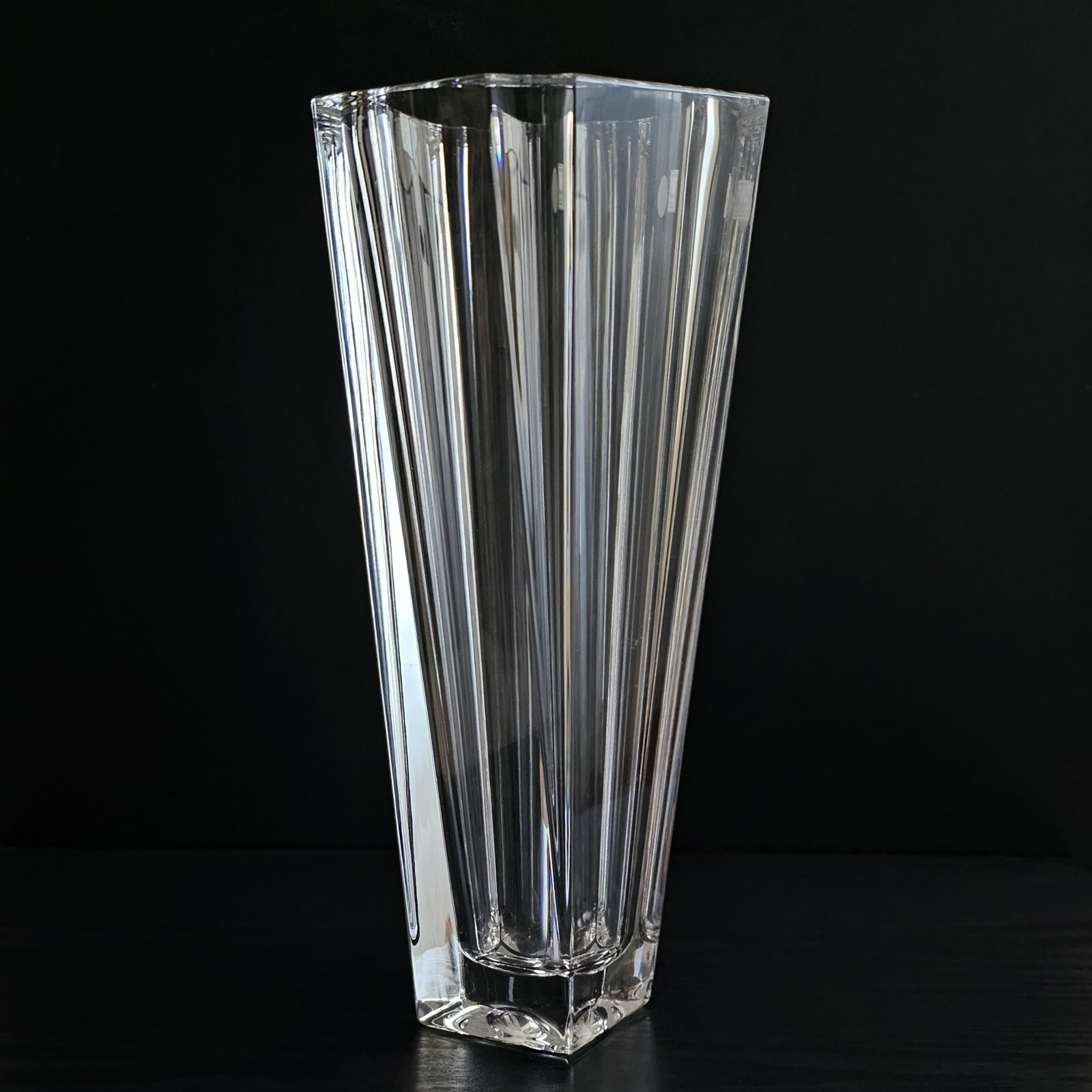 Bohemia Crystal Clear Vase "Balzac" – 13" Tall | Czech Republic Glass art gallery