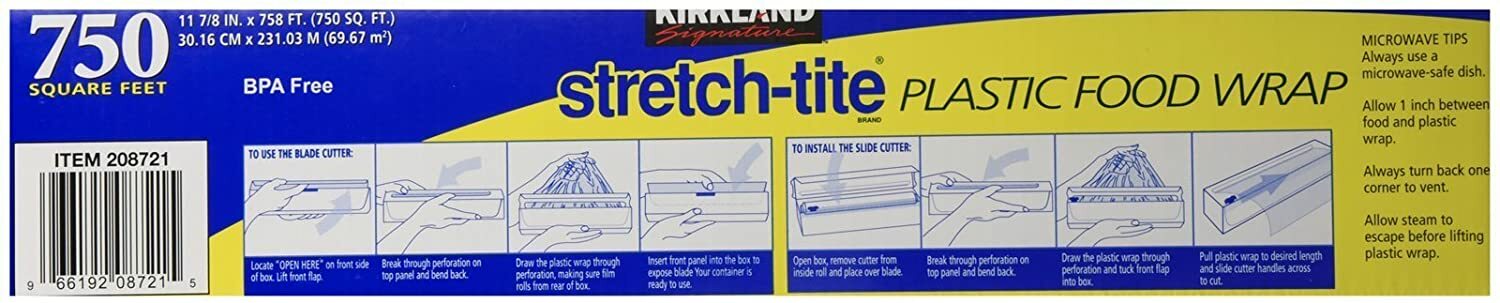 Kirkland Signature Stretch-Tite Plastic Food Wrap 2X 750 sq ft (11-7/8") gallery