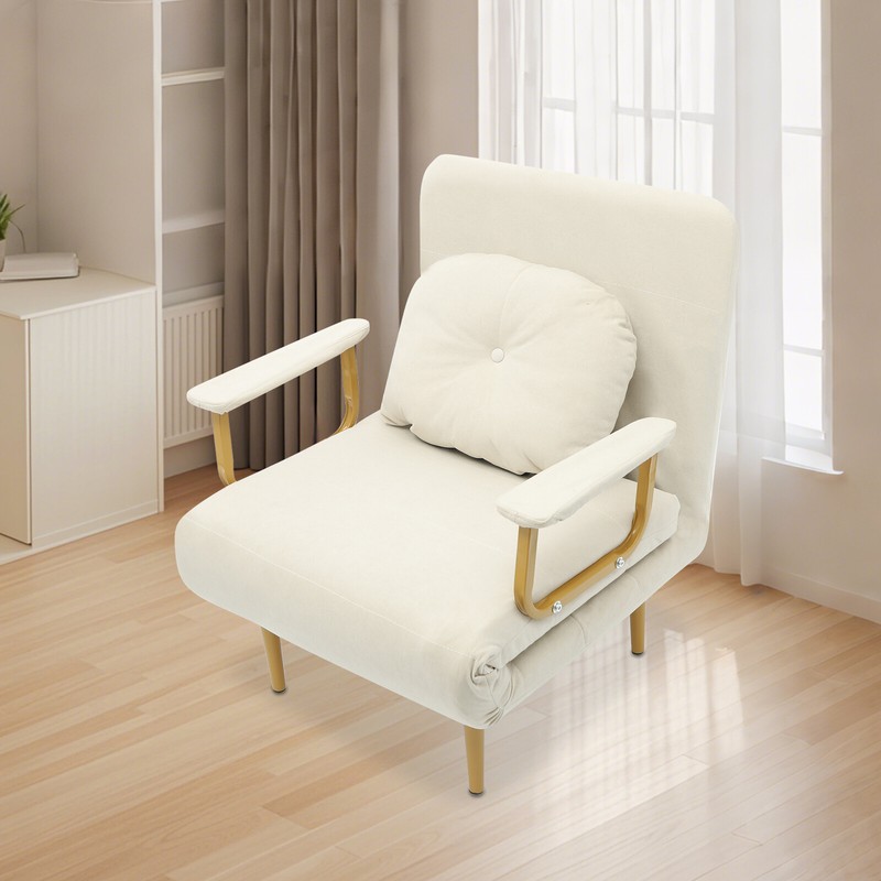 Convertible Sofa Bed Folding Sofa Bed with Pillow & 5-Gear Adjustable Backrest gallery