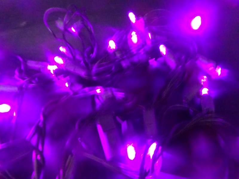 Easter / Halloween Purple Violet 60 LED Miniature String Lights 25ft, Vintage gallery