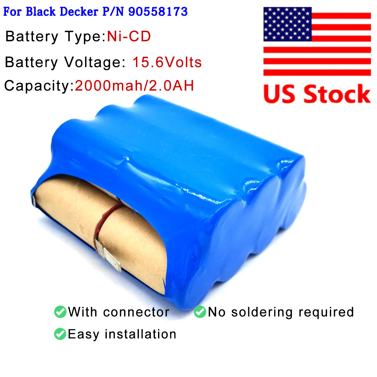 Battery Pack For Black and Decker Dustbuster CHV1510 Battery Pack P/N 90558173 gallery