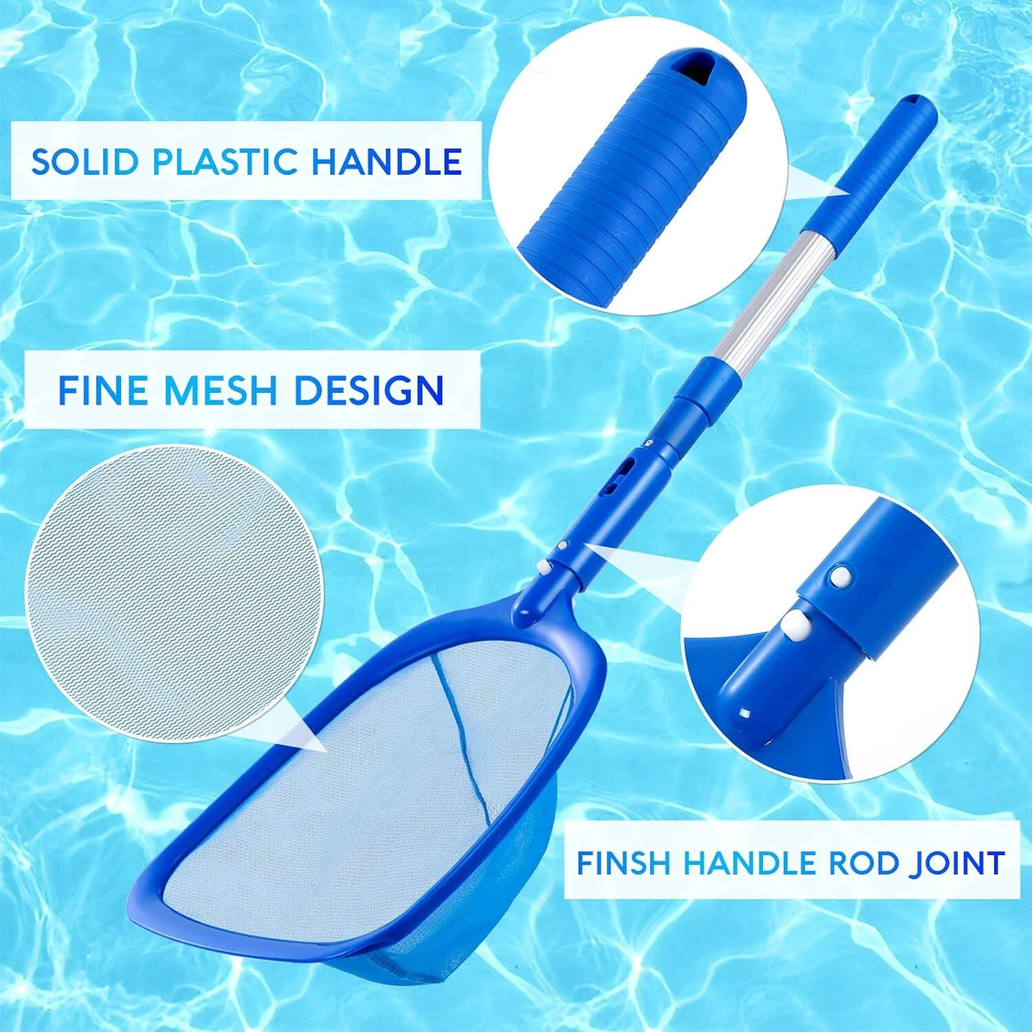 Heavy Duty Pool Skimmer Leaf Rake Net Cleaning Swimming Pool Fine Mesh Netting gallery