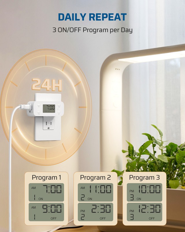 DEWENWILS 2 Pack Digital Timer Outlet 24H Programmable Digital Outlet Timer gallery