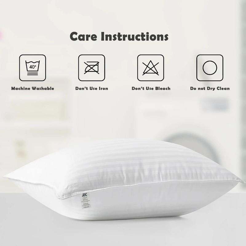 2 Pack Quilted Bed Pillows White Down Feather Standard King Size Pillow-USA gallery