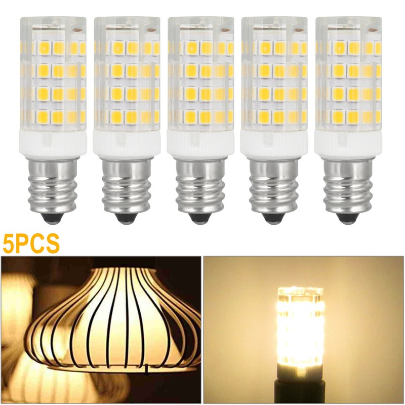 5Pcs 7W E12 White LED Corn Bulb Light 6000K Candelabra Ceiling Fan Lamp Daylight gallery