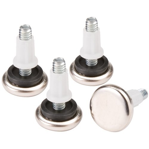1-1/16" Round Screw-In Leveling Straight Wooden Furniture Leg Glides for gallery