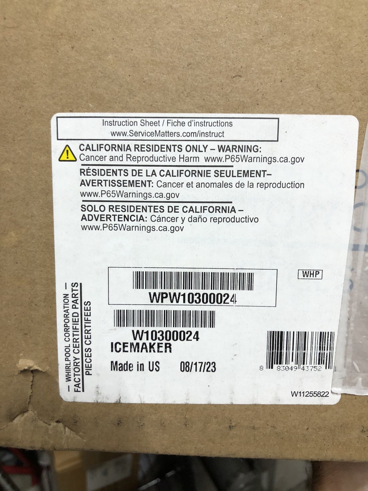 Genuine Whirlpool Refrigerator Ice maker W10300024 AP6019087 PS11752391 gallery