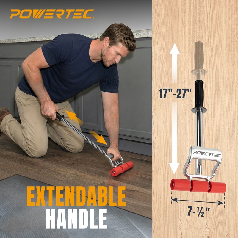 POWERTEC Extendable Roller 17"-27" Heavy-Duty Flooring Seam Press Roller (71033) gallery