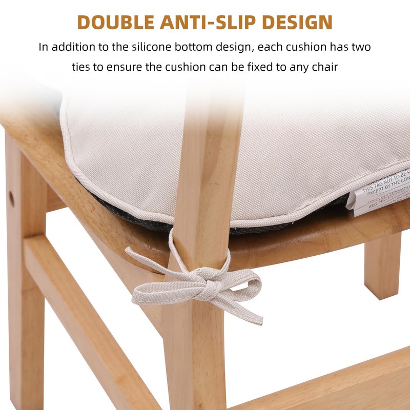 2 PCS Chair Cushions Dining Memory Foam Kitchen Pad Ties Non-Slip 15.5x15.5 gallery