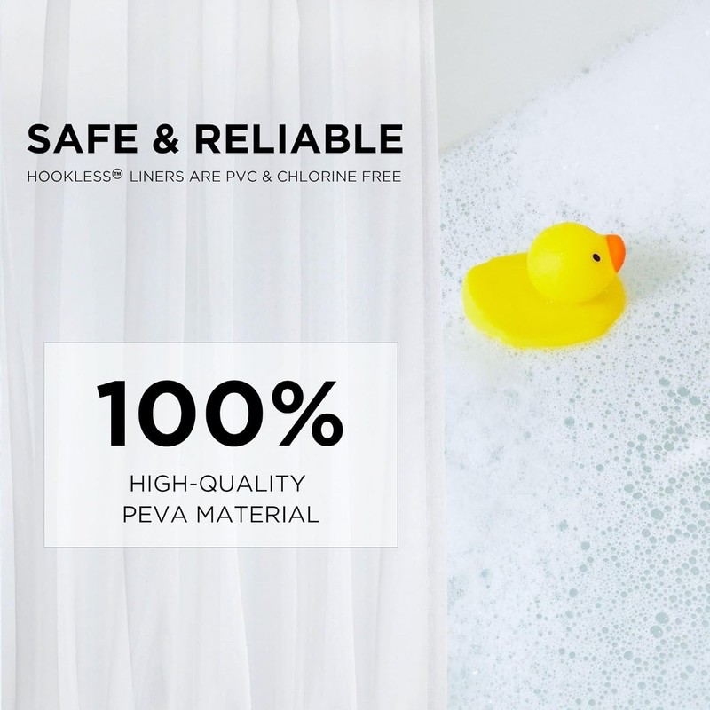 Hookless It'S a Snap! Plastic PEVA Snap-In Replacement Shower Curtain Liner for gallery