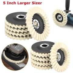 5pcs 5″ Wool Polishing Wheels Buffer Pads Flap Felt Polishing Finishing Disc