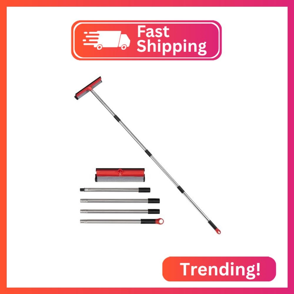 2 in 1 Standard Window Squeegee, Home Window Cleaner with 59" Poles,Washing Sque gallery