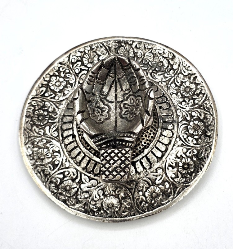 Incense Burner Meditation OM Offering Hands Floral Design Use With Cone or Stick gallery