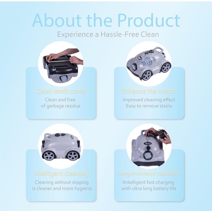 Cordless Robotic Pool Cleaner,Automatic Pool Vacuum Robot for In-Ground/Above Gr gallery