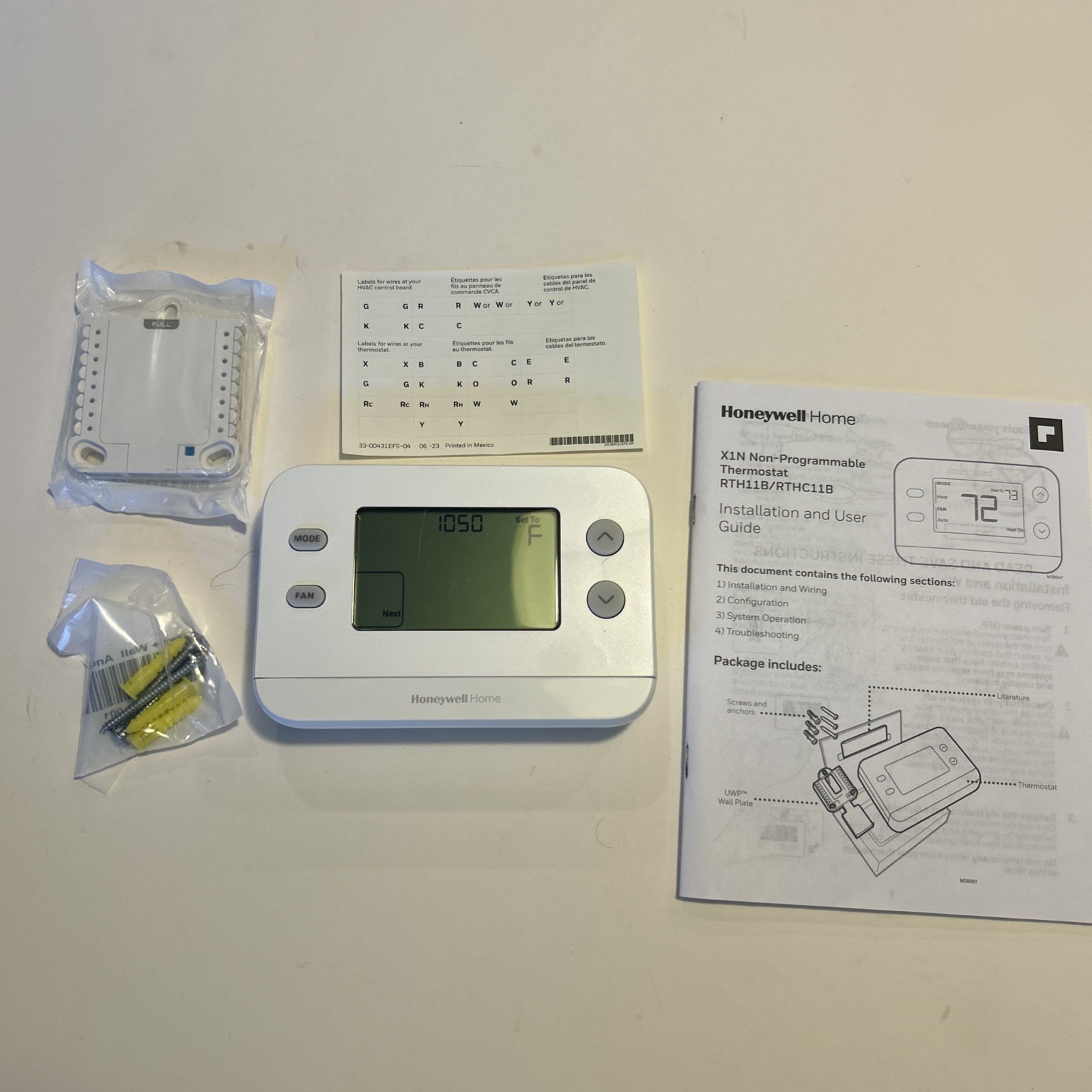 Honeywell X1N Non-Programmable Thermostat, Single-Stage, 1-Heat/1-Cool RTH11B RE gallery