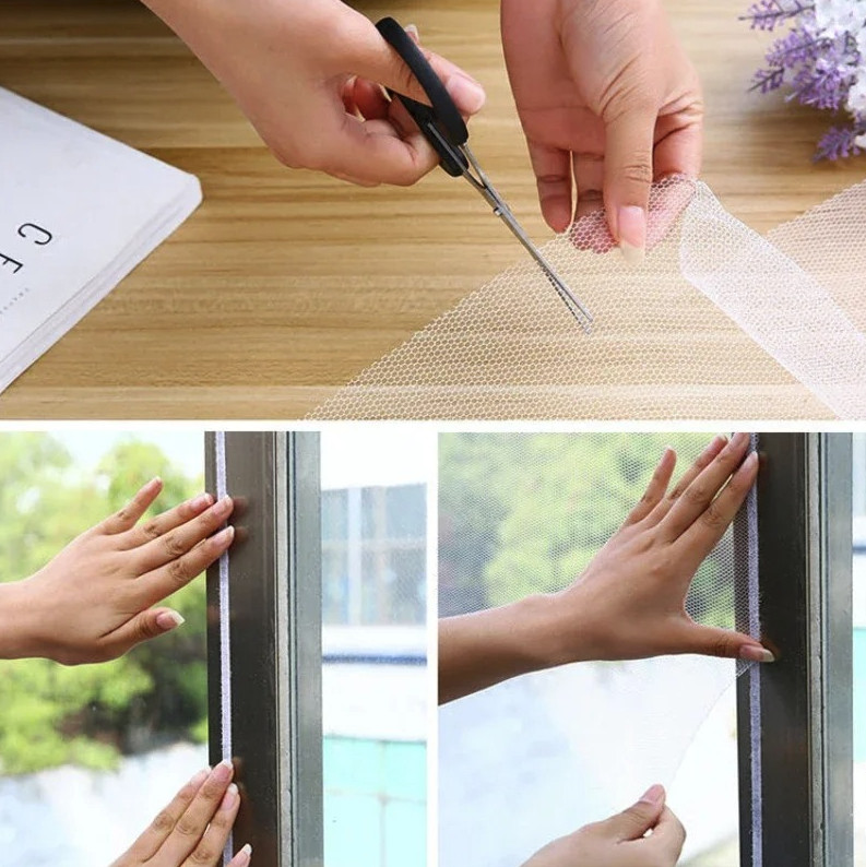 1pc DIY Mosquito Net Window Screen Mesh Self Adhesive Fly Curtain - NEW gallery