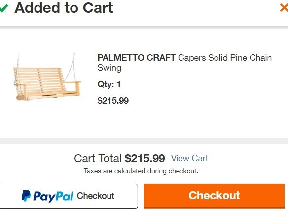Solid Pine Chain Swing 450 Lbs Capacity (26in×51in×25in) - PALMETTO CRAFT gallery
