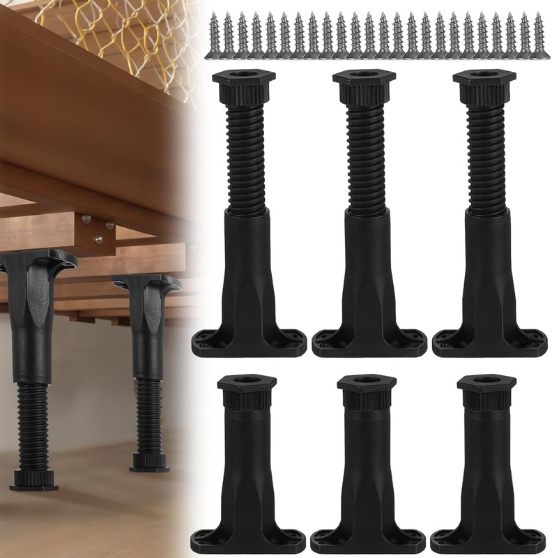 6Pcs Adjustable Height Bed Support Legs 5.1-8.7 Inch Bed Frame Center Bed Sla... gallery
