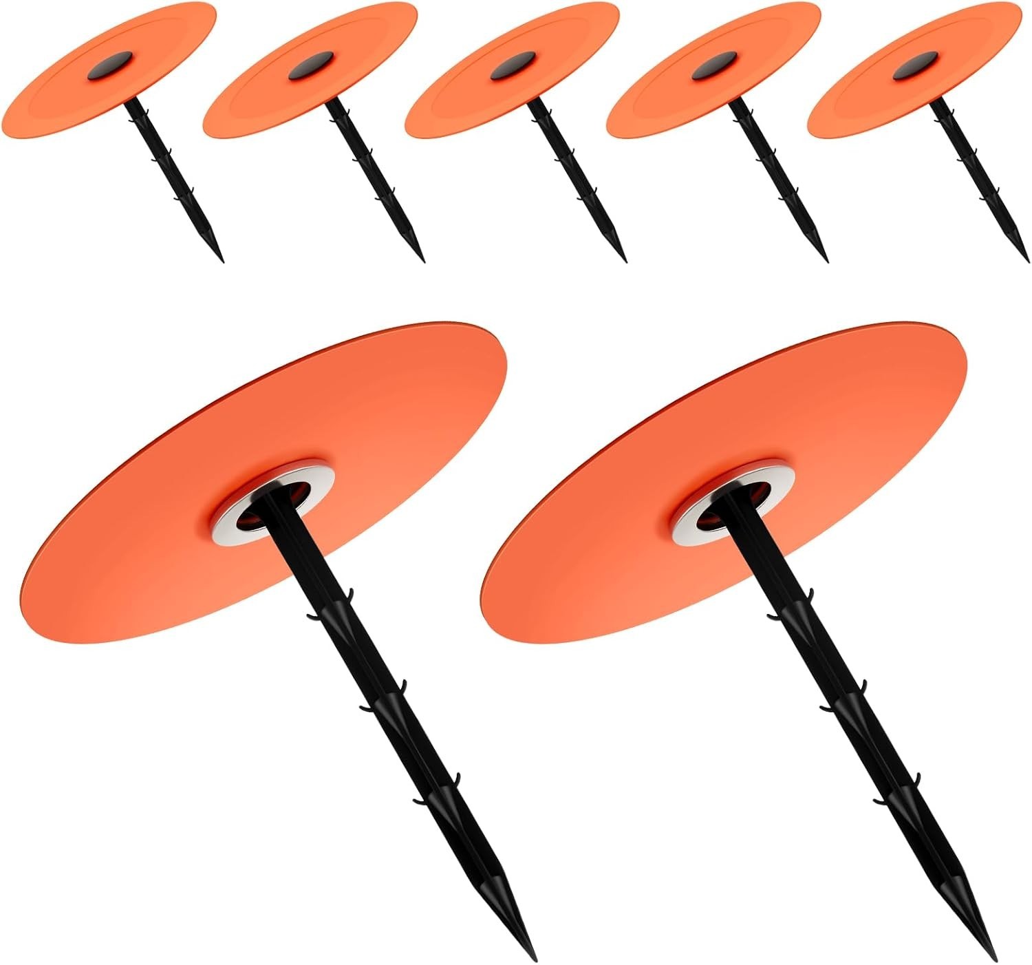 6 Set Orange Survey Markers Stakes 5.9x6.3 Inch Low Profile Property Line gallery