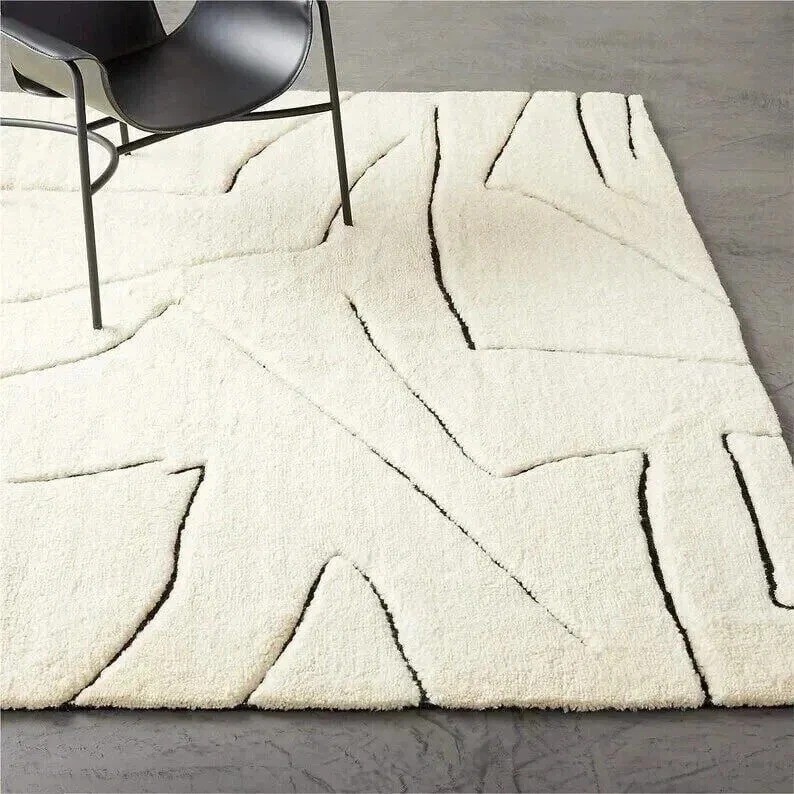 Modern Design Hand Tufted High & Low Pile Style 100 % NZ Wool Area Rug Handmade gallery