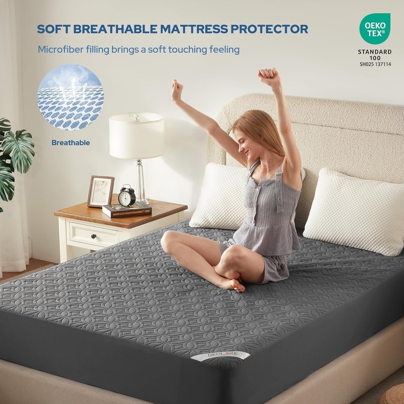 BEDLORE 2 Pack Waterproof Mattress Protector, Twin XL Size Mattress Pad with gallery