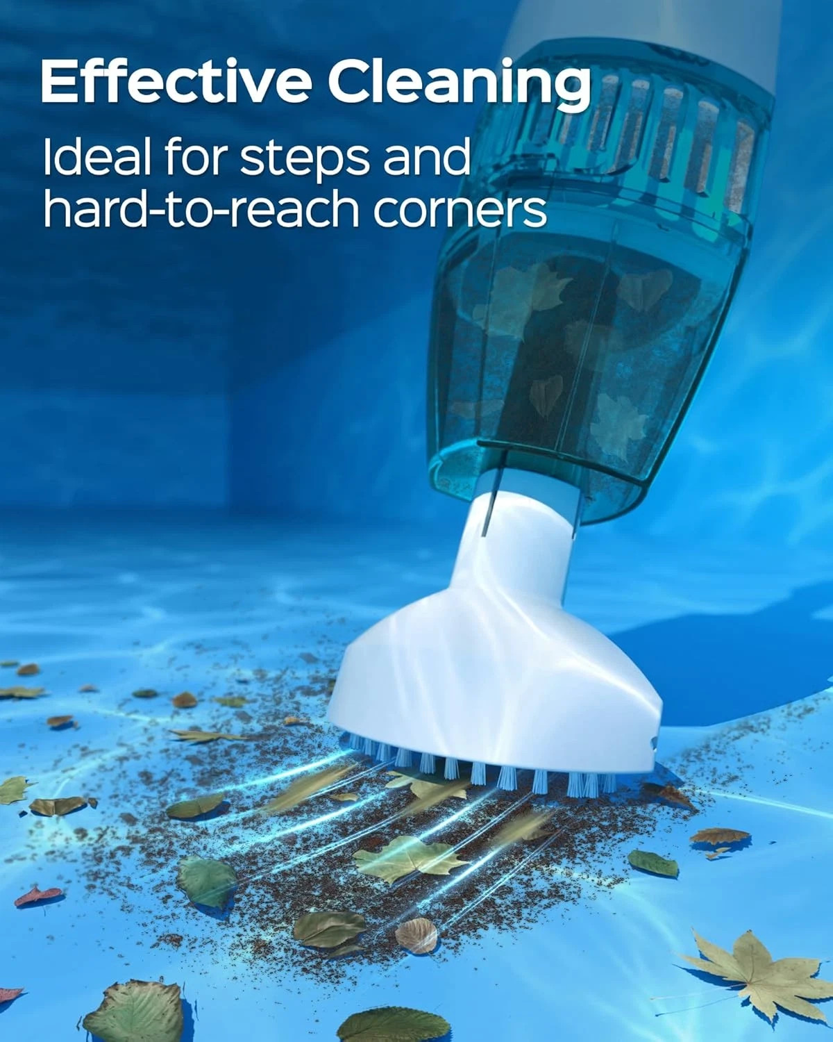 WYBOT Hyson 100 Handheld Cordless Pool Vacuum Cleaner White with Two Brush Heads gallery