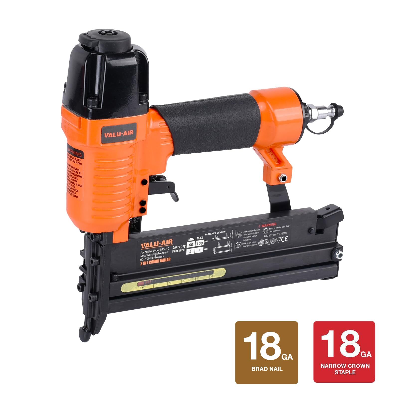Sf5040 2" 18 Gauge 2 In 1 Pneumatic Brad Nailer And Stapler With Carrying Ca gallery