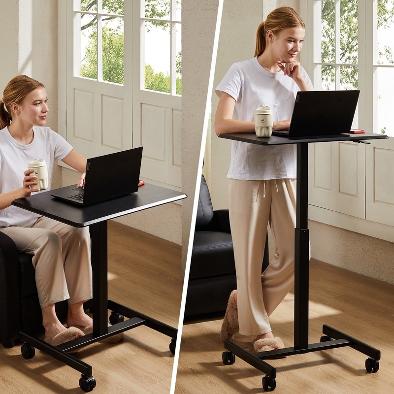 CONCETTA Mobile Standing Desk Rolling Laptop Cart Black FREESHIP gallery