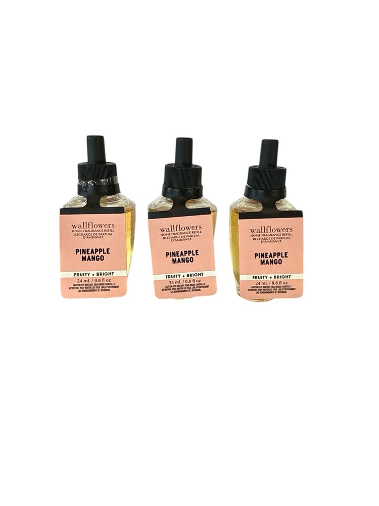 Bath & Body Works Pineapple Mango Wallflower Refill Bulbs x3