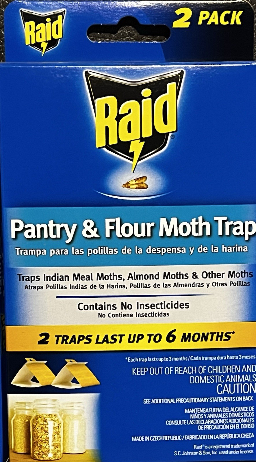 2 Boxes Raid Pantry & Flour Moth Traps. Lasts 6 months. No Insecticides. 4 Total gallery