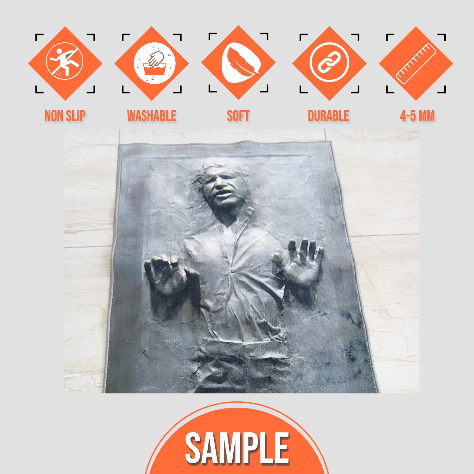 Han Solo Runner, Han Solo Carbonite Rug, Star Wars Gift gallery