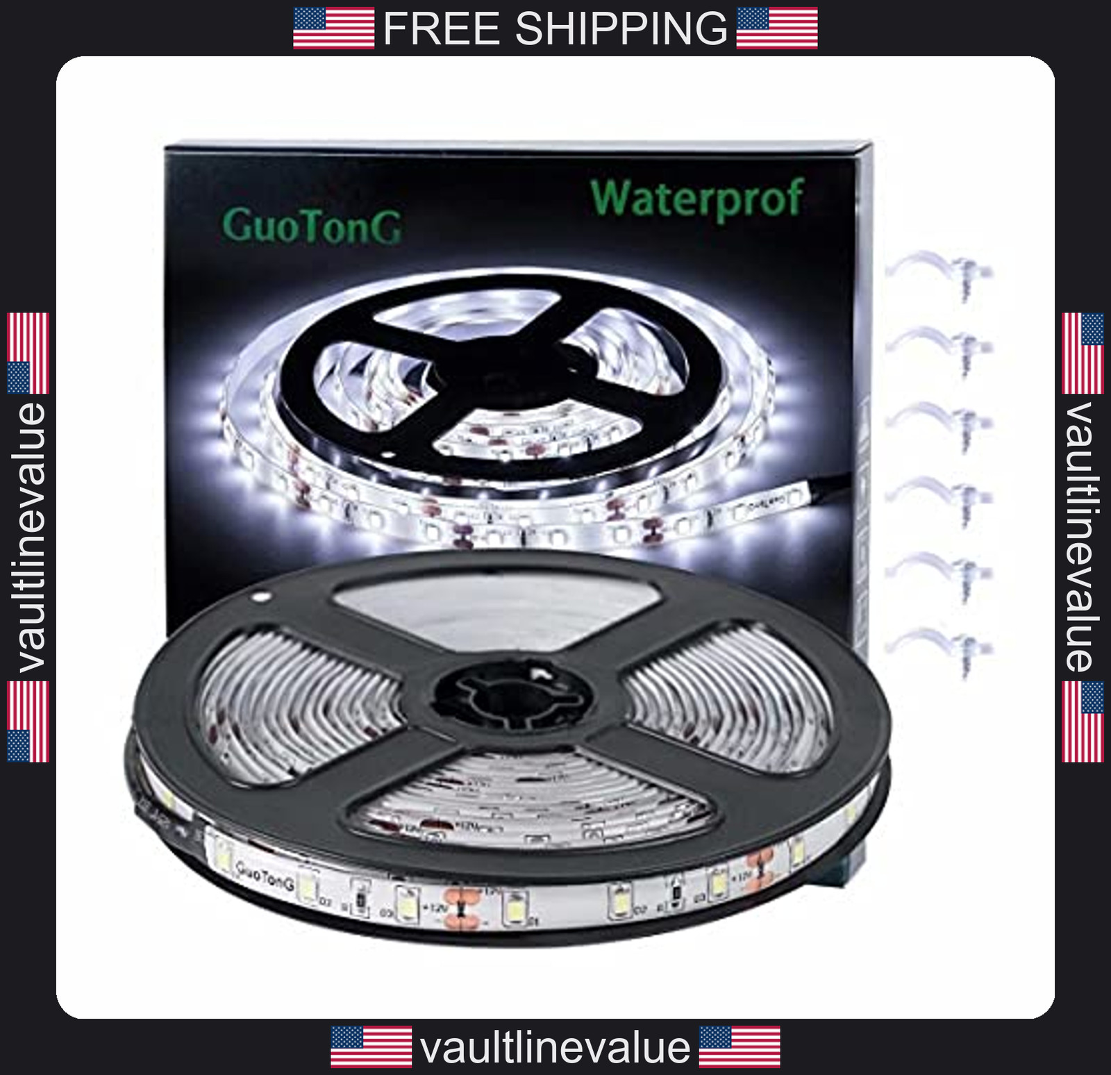 Amazon Basics 16.4ft LED Strip Lights Waterproof 300 SMD 2835 12V White gallery