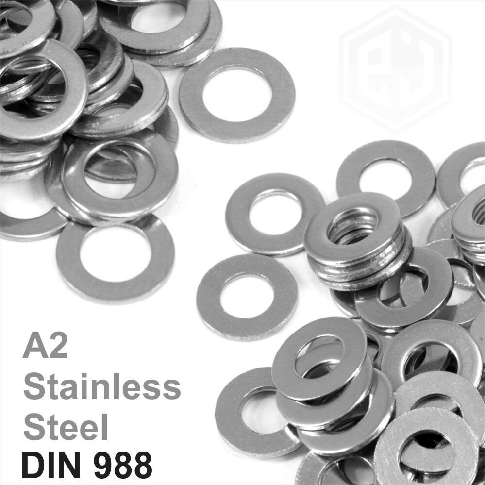 A2 Stainless Steel Shim Washers Flat Shims Thick 0.1 0.2 0.25 0.5 1 2mm DIN 988 gallery