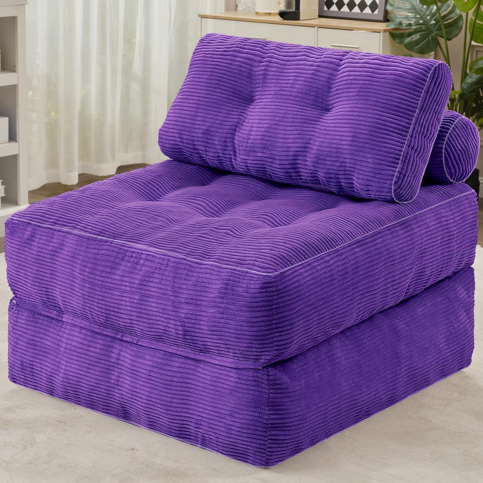 Folding Sofa Bed Convertible Sleeper Chair Purple Foldable HABUTWAY Handle Floor gallery